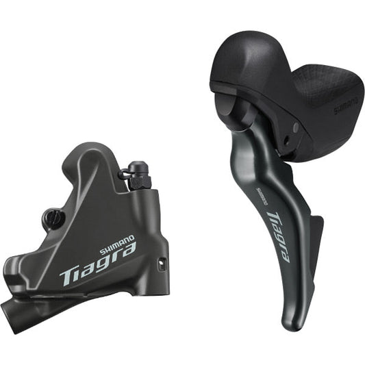 ST-4725 Tiagra 2-speed short reach STI bled with BR-4770 calliper, left rear