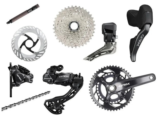ST-RX825 GRX Di2 2-speed STI bled with BR-RX820 calliper, left rear