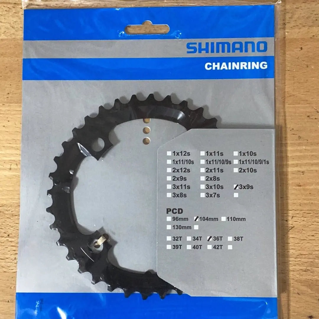 Shimano Chainring 3x9spd PCD 104mm 36T - Bike Clinique